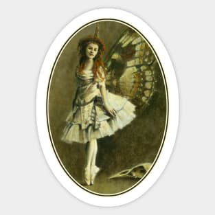 Victorian Gothic Fairy Oval Design Sticker